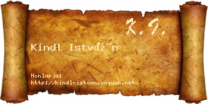 Kindl István névjegykártya